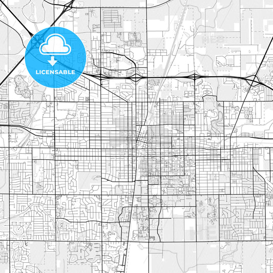 Vector PDF map of Champaign, Illinois, United States