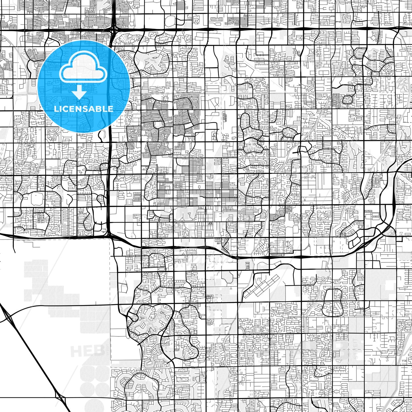 Vector PDF map of Chandler, Arizona, United States