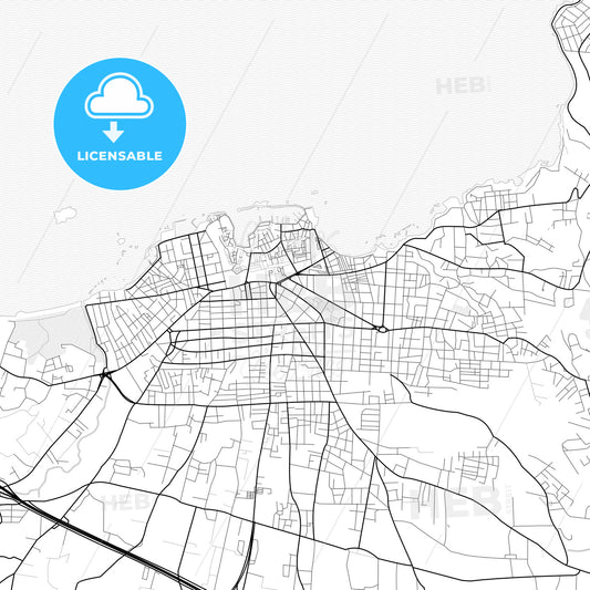 Vector PDF map of  Chania, Greece