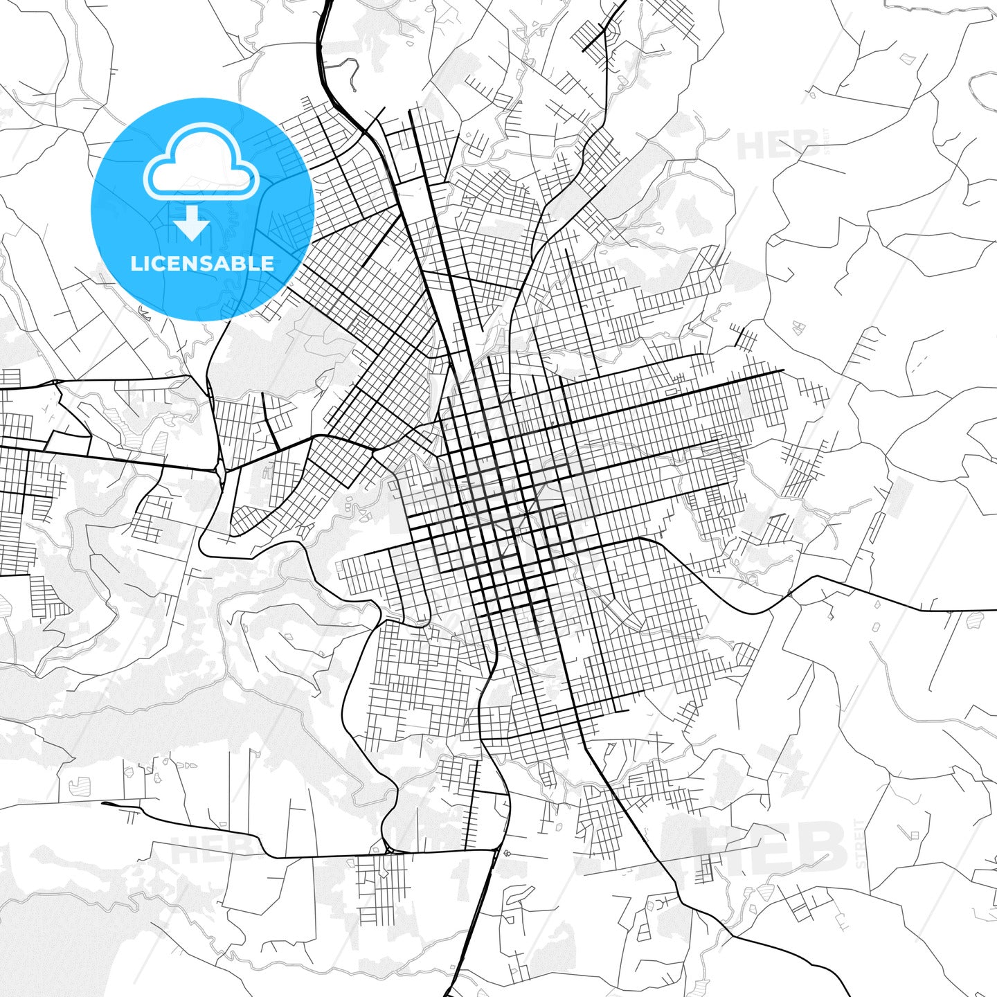 Vector PDF map of Chapeco, Brazil