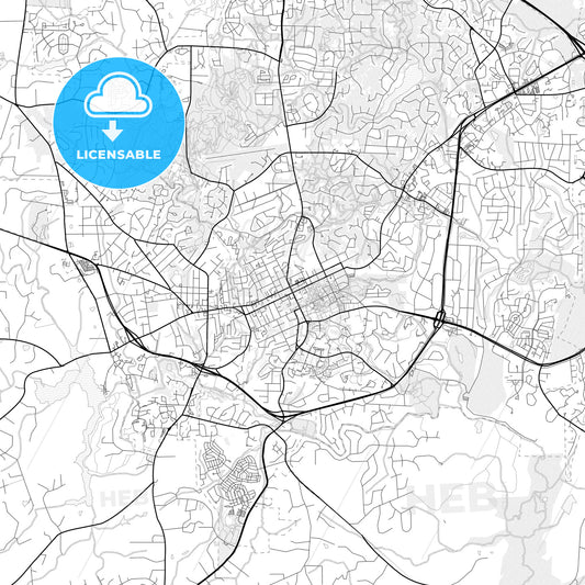 Vector PDF map of Chapel Hill, North Carolina, United States