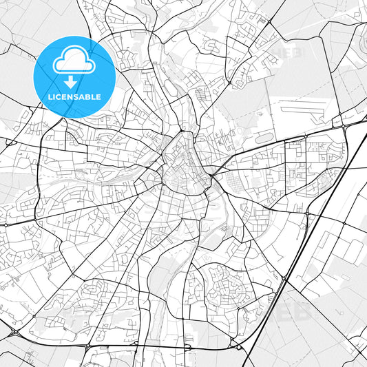 Vector PDF map of Chartres, France