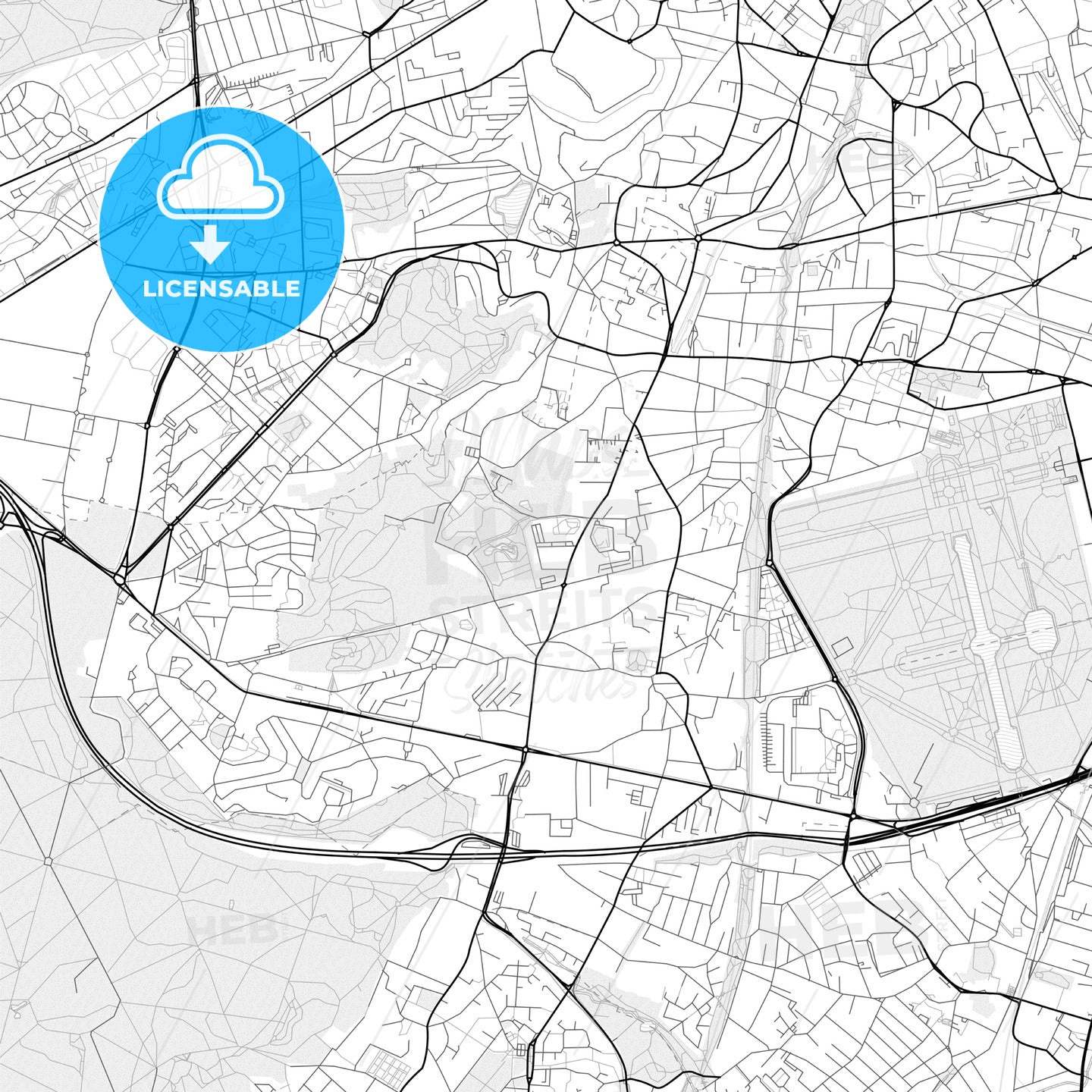 Vector PDF map of Châtenay-Malabry, France