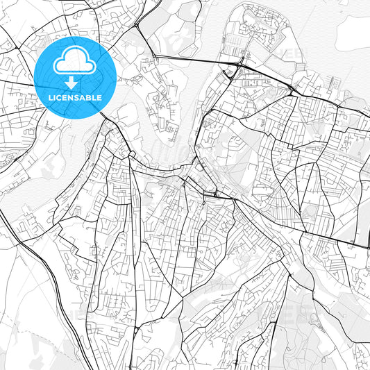 Vector PDF map of Chatham, England