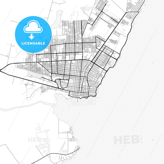 Vector PDF map of Chetumal, Mexico