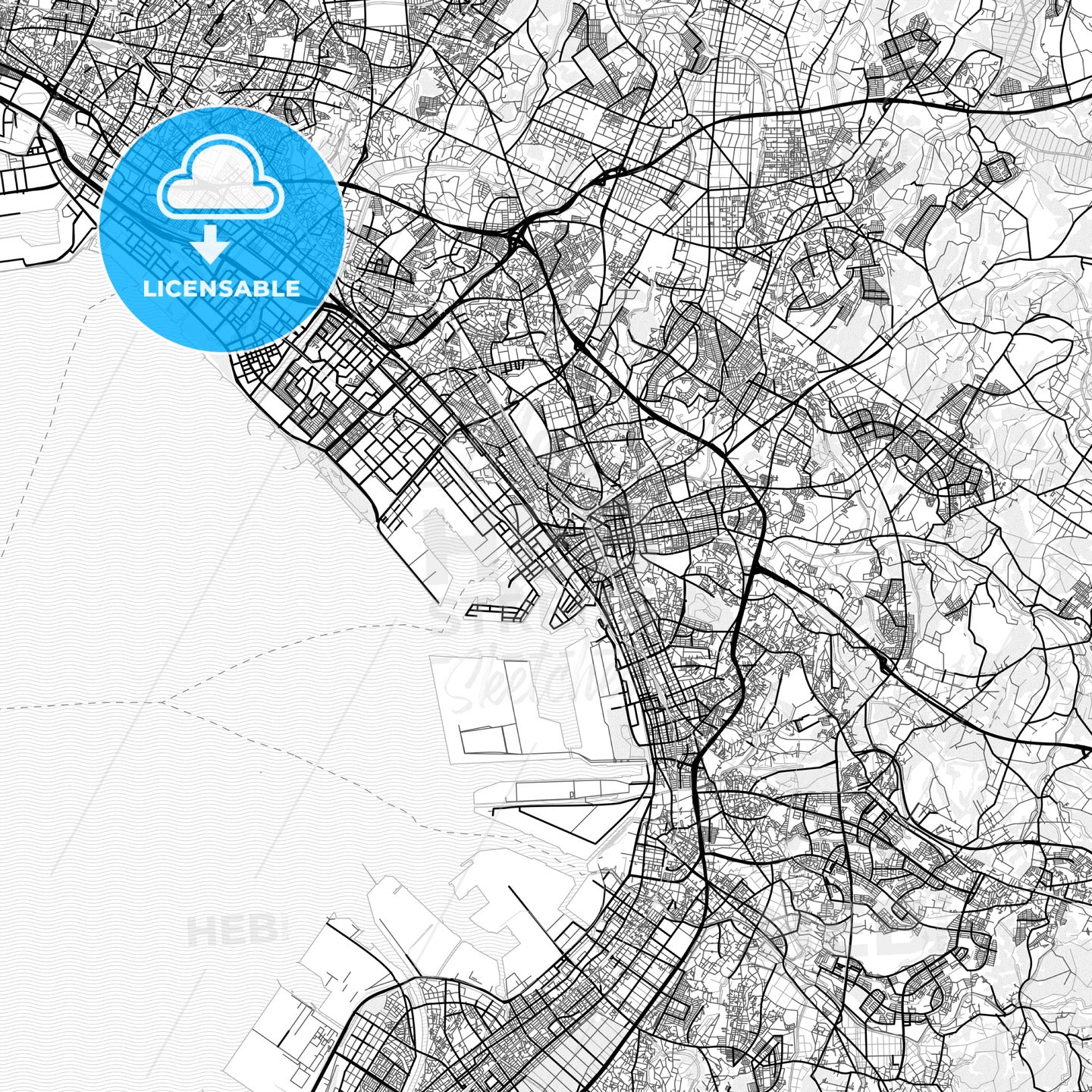 Vector PDF map of Chiba, Japan