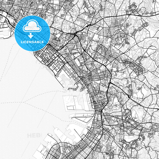 Vector PDF map of Chiba, Japan