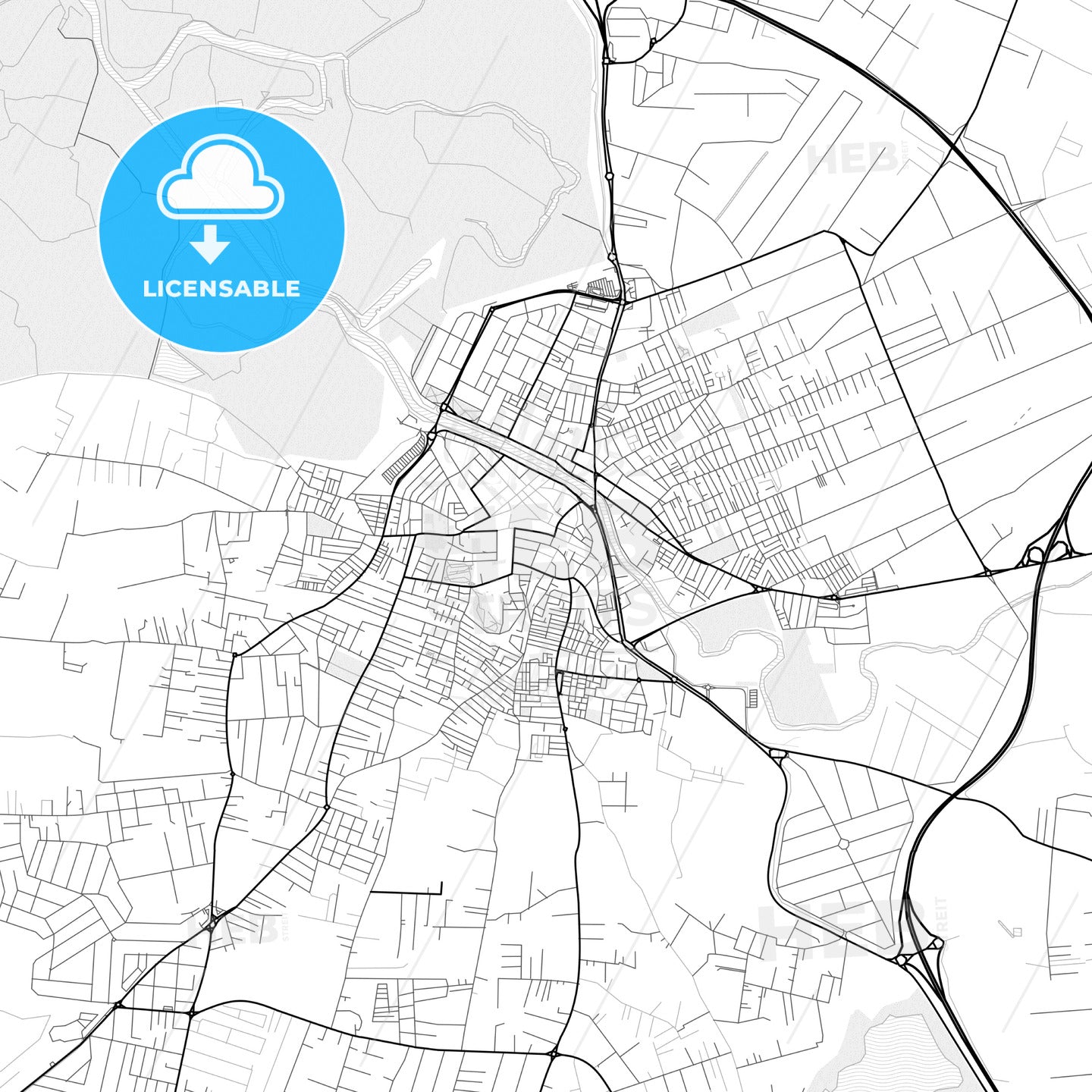 Vector PDF map of Chiclana de la Frontera, Spain