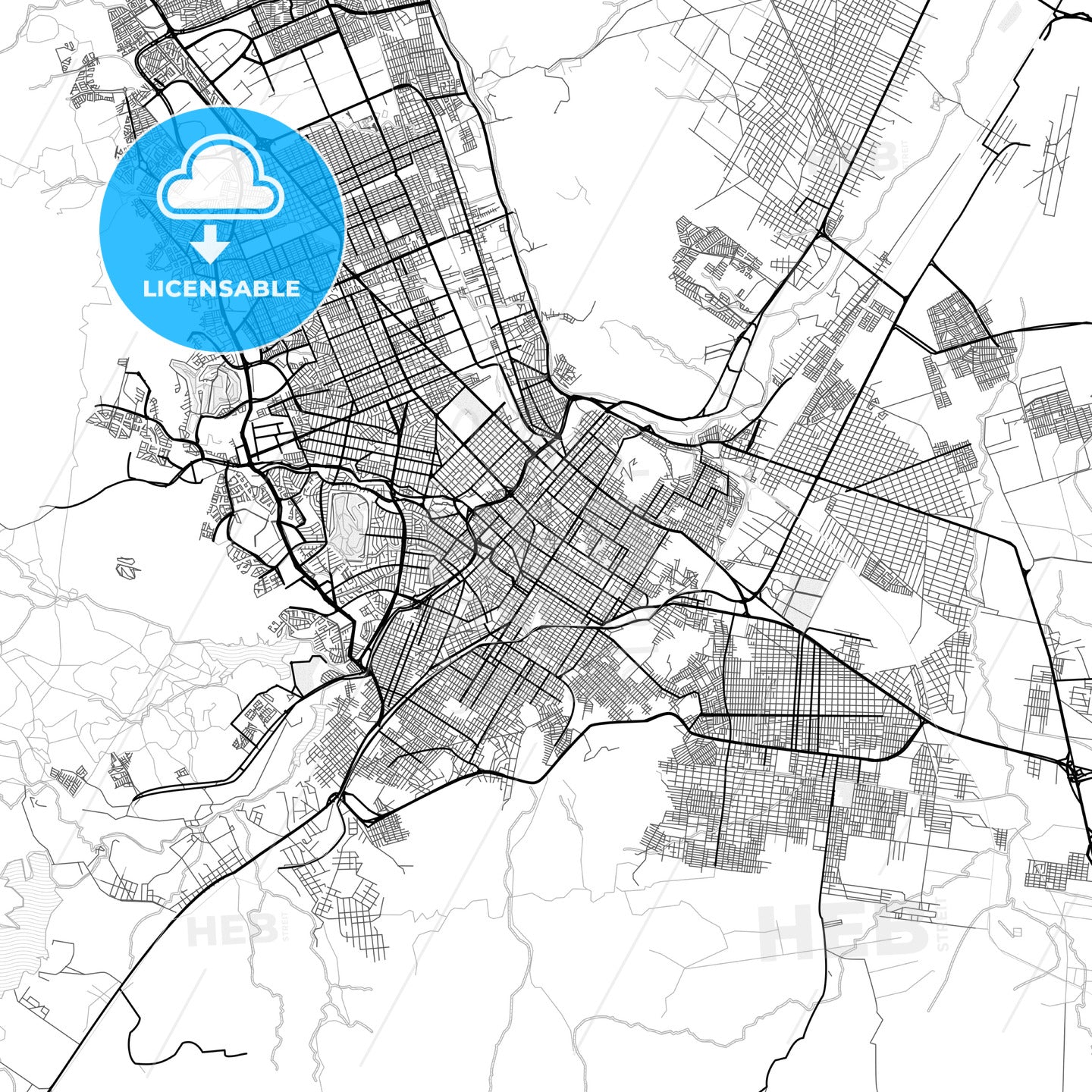 Vector PDF map of Chihuahua, Mexico