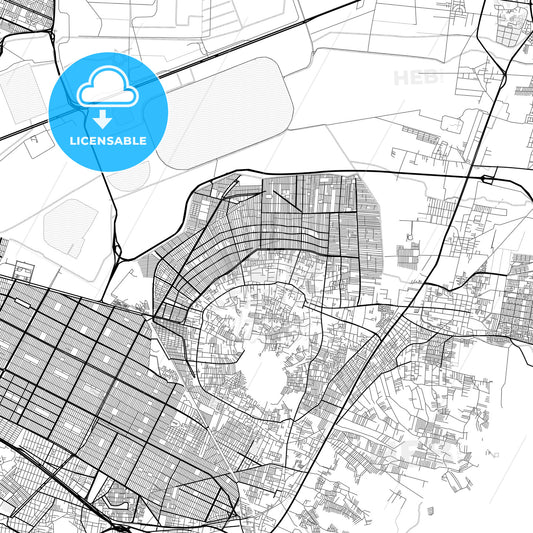 Vector PDF map of Chimalhuacán, Mexico