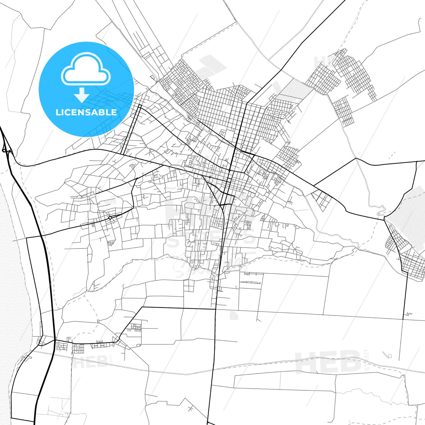 Vector PDF map of Chincha Alta, Peru - HEBSTREITS