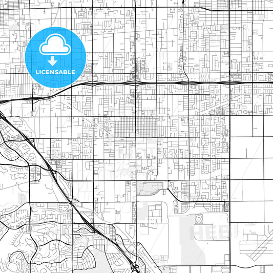 Vector PDF map of Chino, California, United States