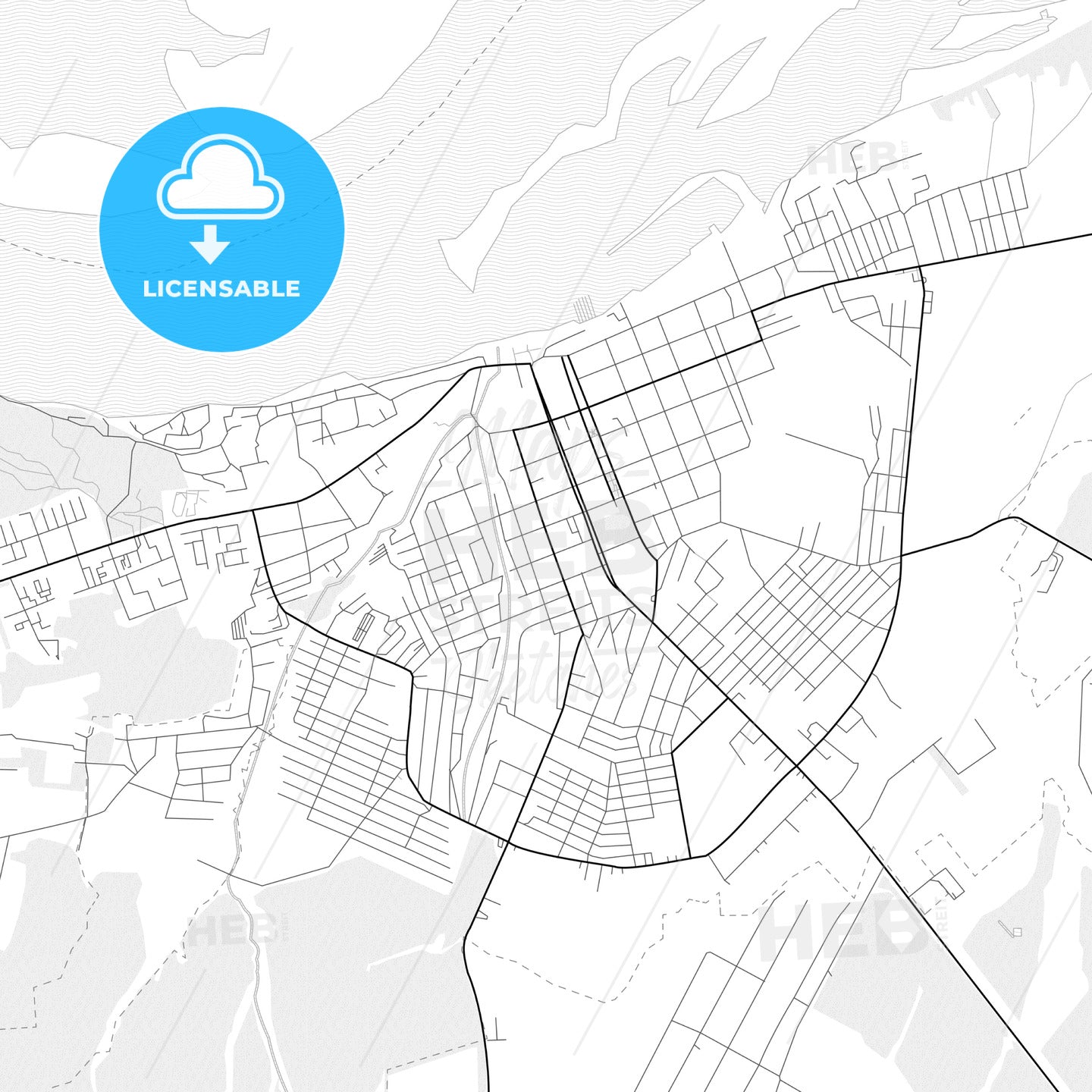 Vector PDF map of Chistopol, Russia