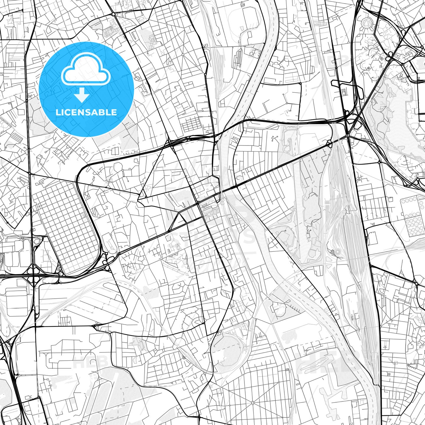 Vector PDF map of Choisy-le-Roi, France