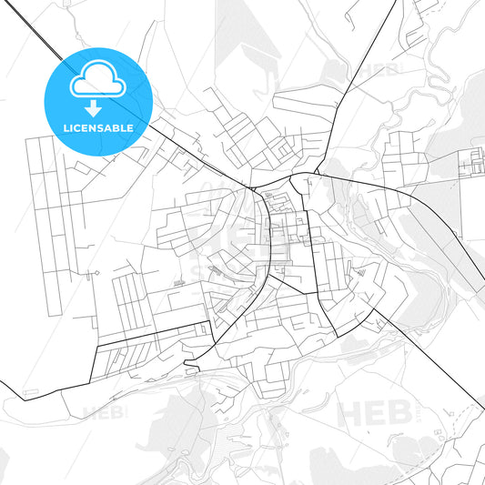 Vector PDF map of Chuhuiv, Ukraine