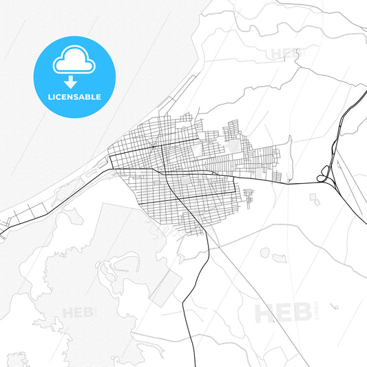 Vector PDF map of Cienaga, Colombia