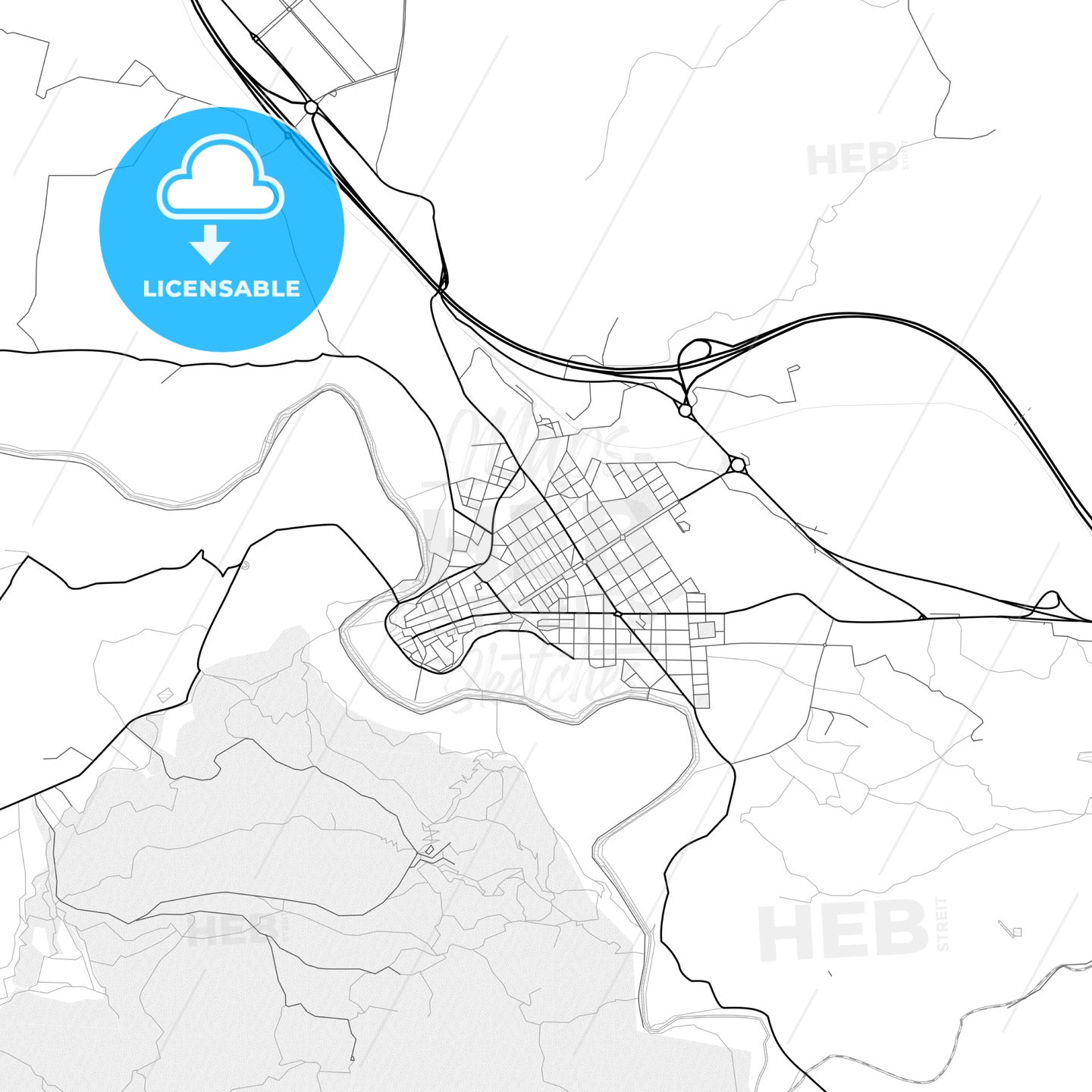 Vector PDF map of Cieza, Spain