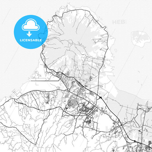 Vector PDF map of Cilegon, Indonesia