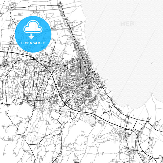 Vector PDF map of Cirebon, Indonesia