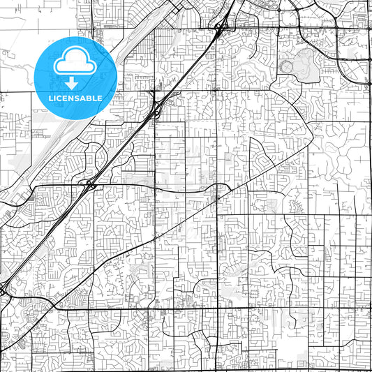 Vector PDF map of Citrus Heights, California, United States