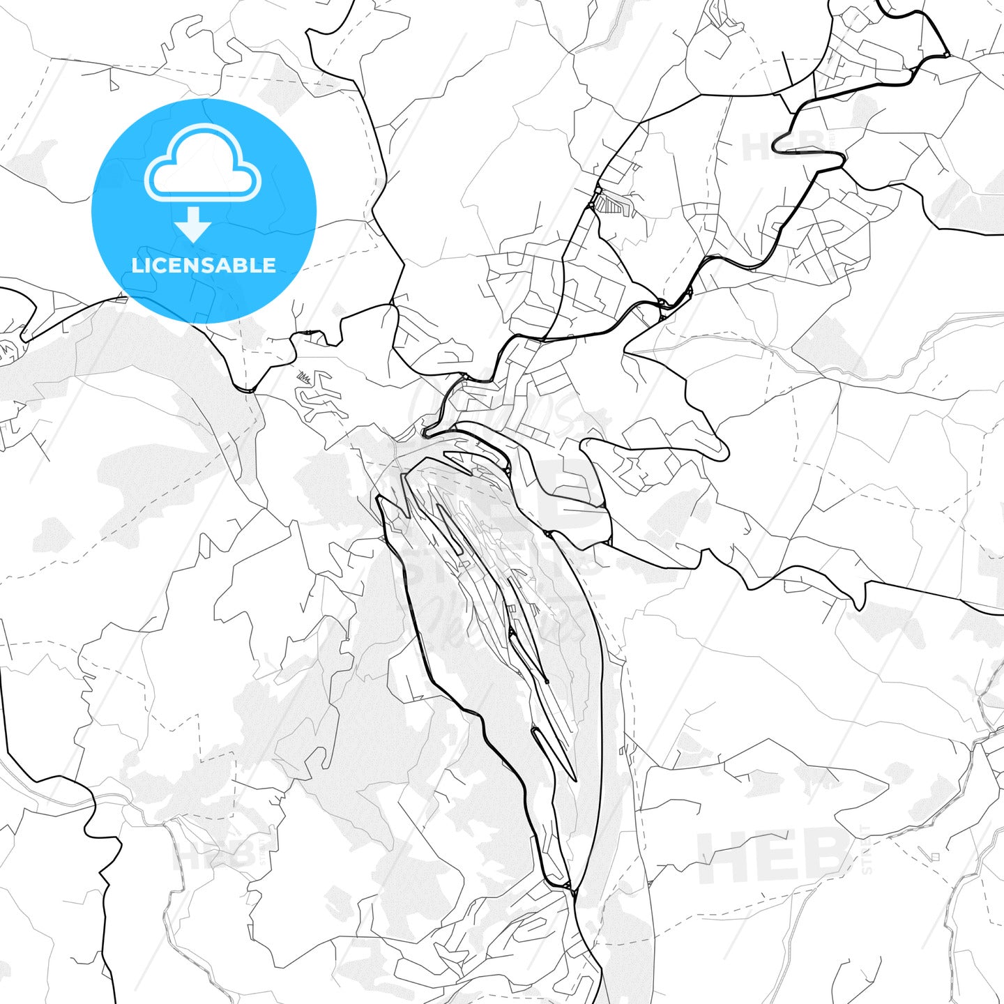 Vector PDF map of City of San Marino, San Marino