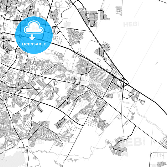 Vector PDF map of Ciudad Benito Juárez, Mexico