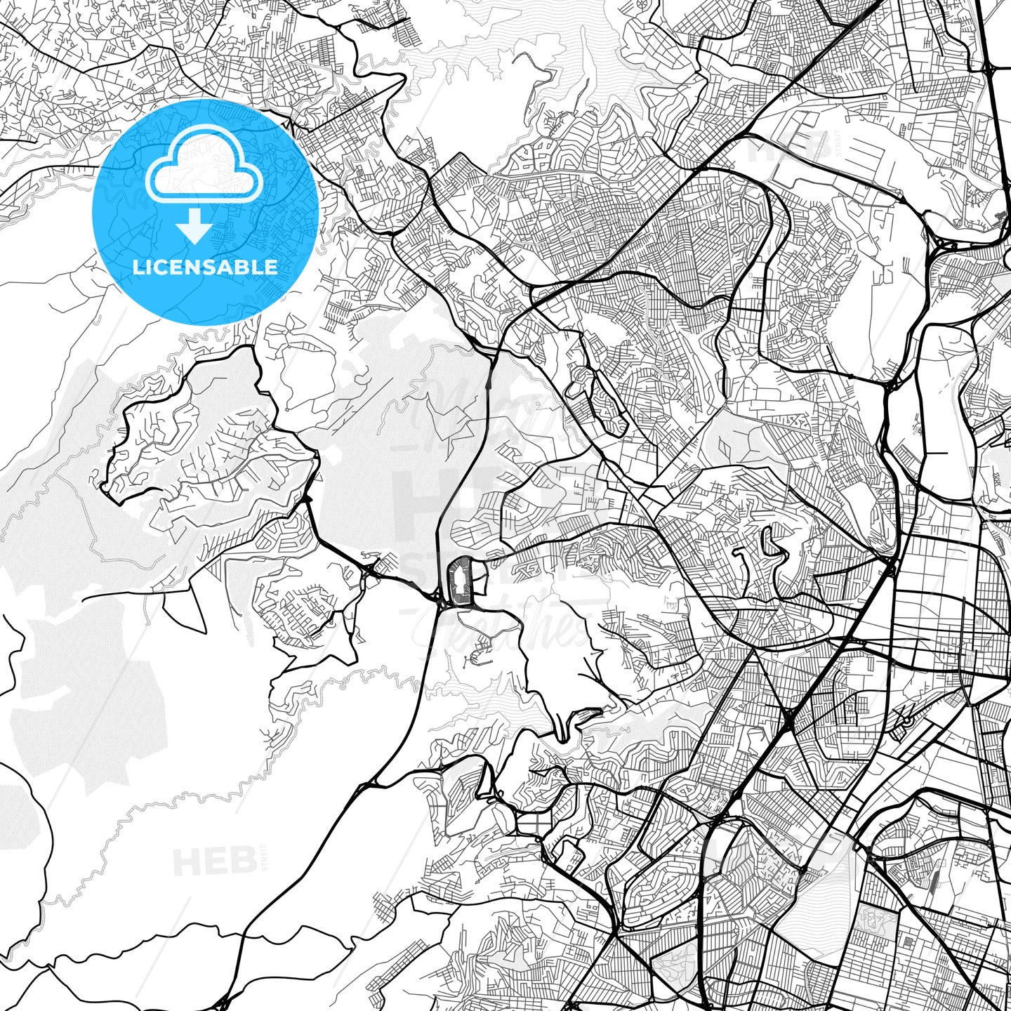 Vector PDF map of Ciudad López Mateos, Mexico