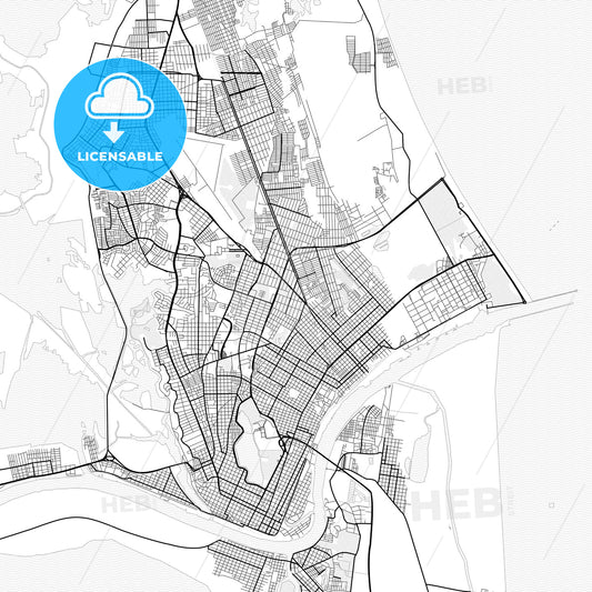 Vector PDF map of Ciudad Madero, Mexico