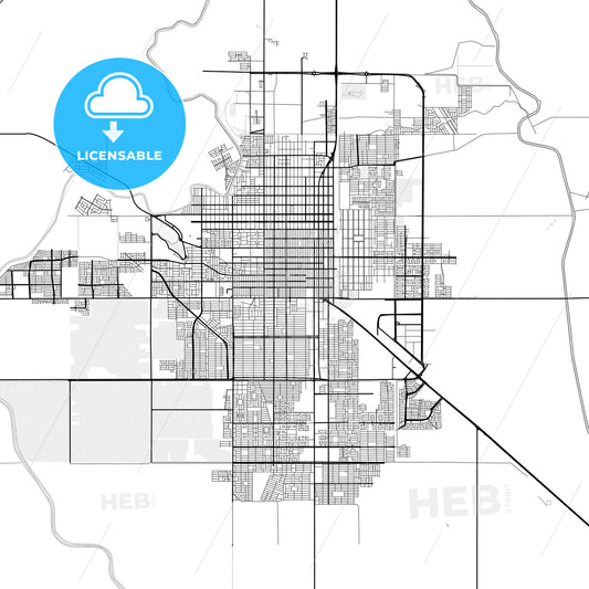 Vector PDF map of Ciudad Obregón, Mexico