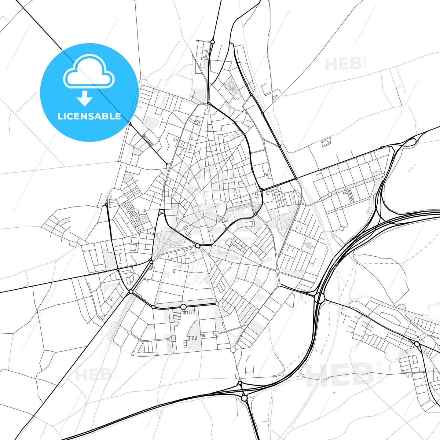 Vector PDF map of Ciudad Real, Spain
