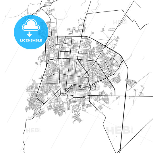 Vector PDF map of Ciudad Victoria, Mexico