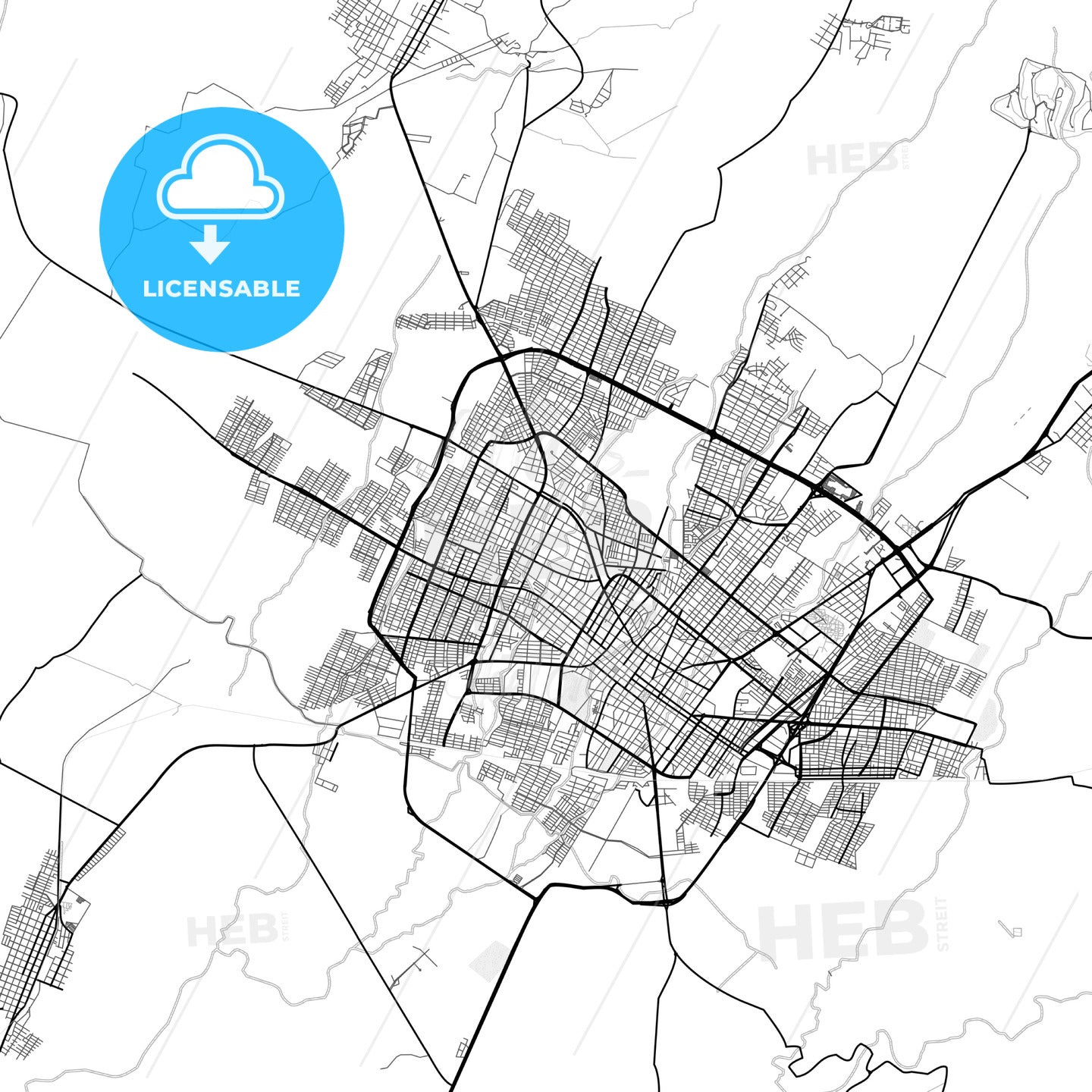 Vector PDF map of Ciudad de Villa de Álvarez, Mexico