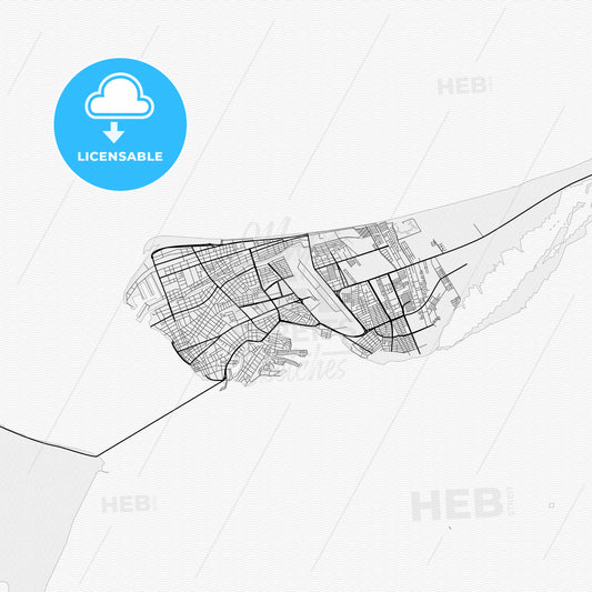 Vector PDF map of Ciudad del Carmen, Mexico