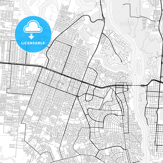 Vector PDF map of Ciudad del Este, Paraguay