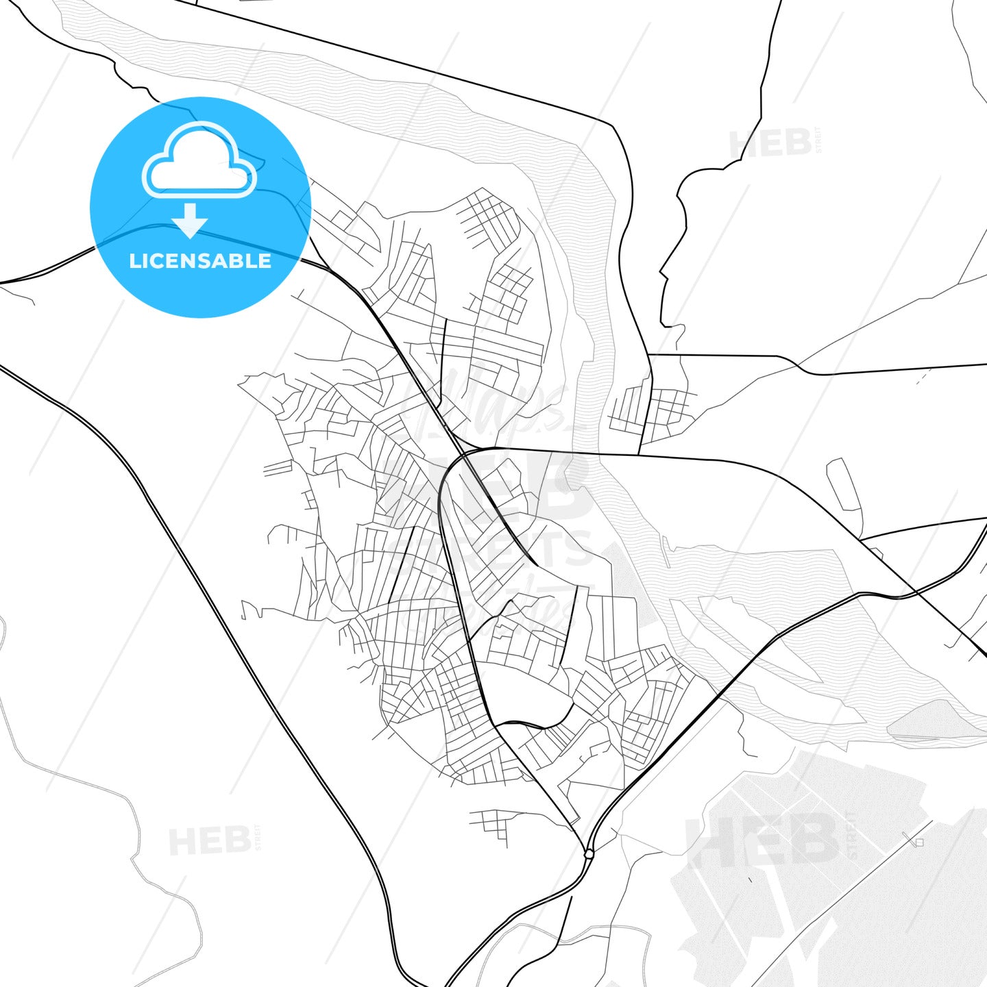 Vector PDF map of Cizre, Turkey