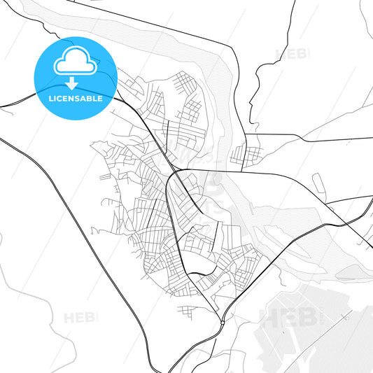 Vector PDF map of Cizre, Turkey