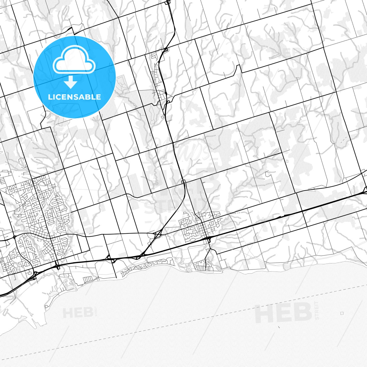 Vector PDF map of Clarington, Canada