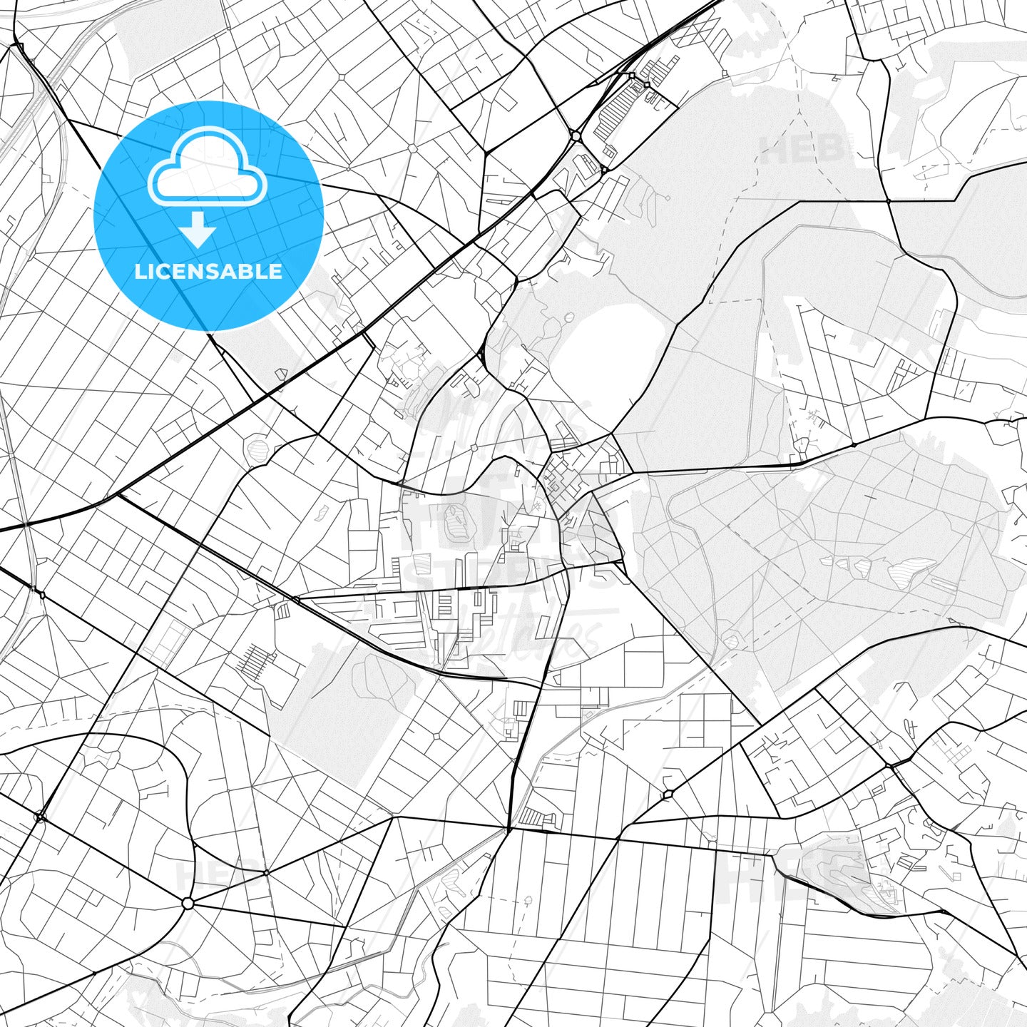 Vector PDF map of Clichy-sous-Bois, France - HEBSTREITS