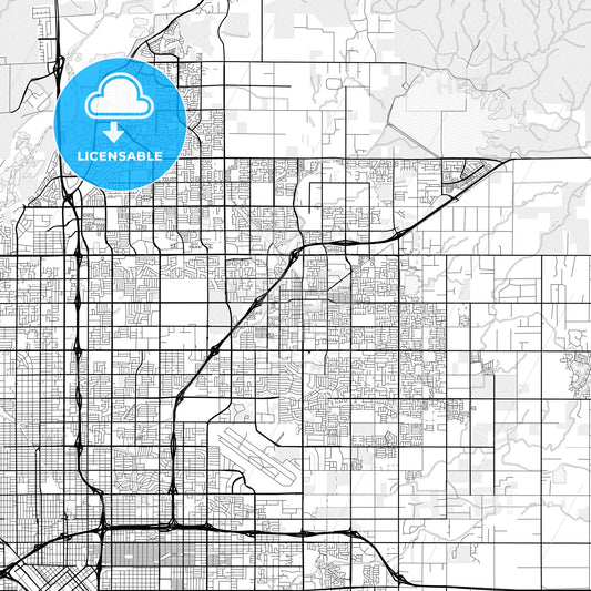 Vector PDF map of Clovis, California, United States