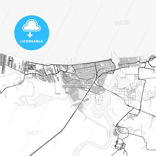 Vector PDF map of Coatzacoalcos, Mexico