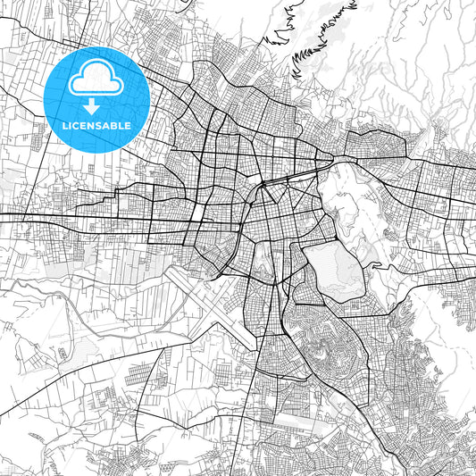 Vector PDF map of Cochabamba, Bolivia