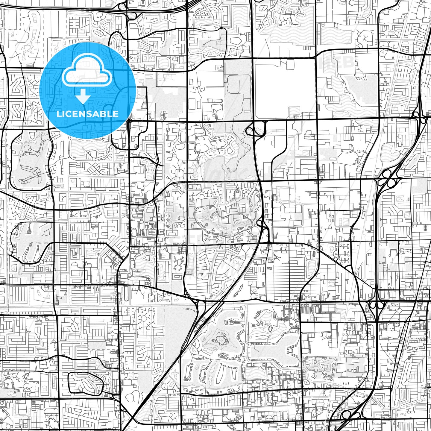 Vector PDF map of Coconut Creek, Florida, United States