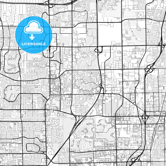 Vector PDF map of Coconut Creek, Florida, United States