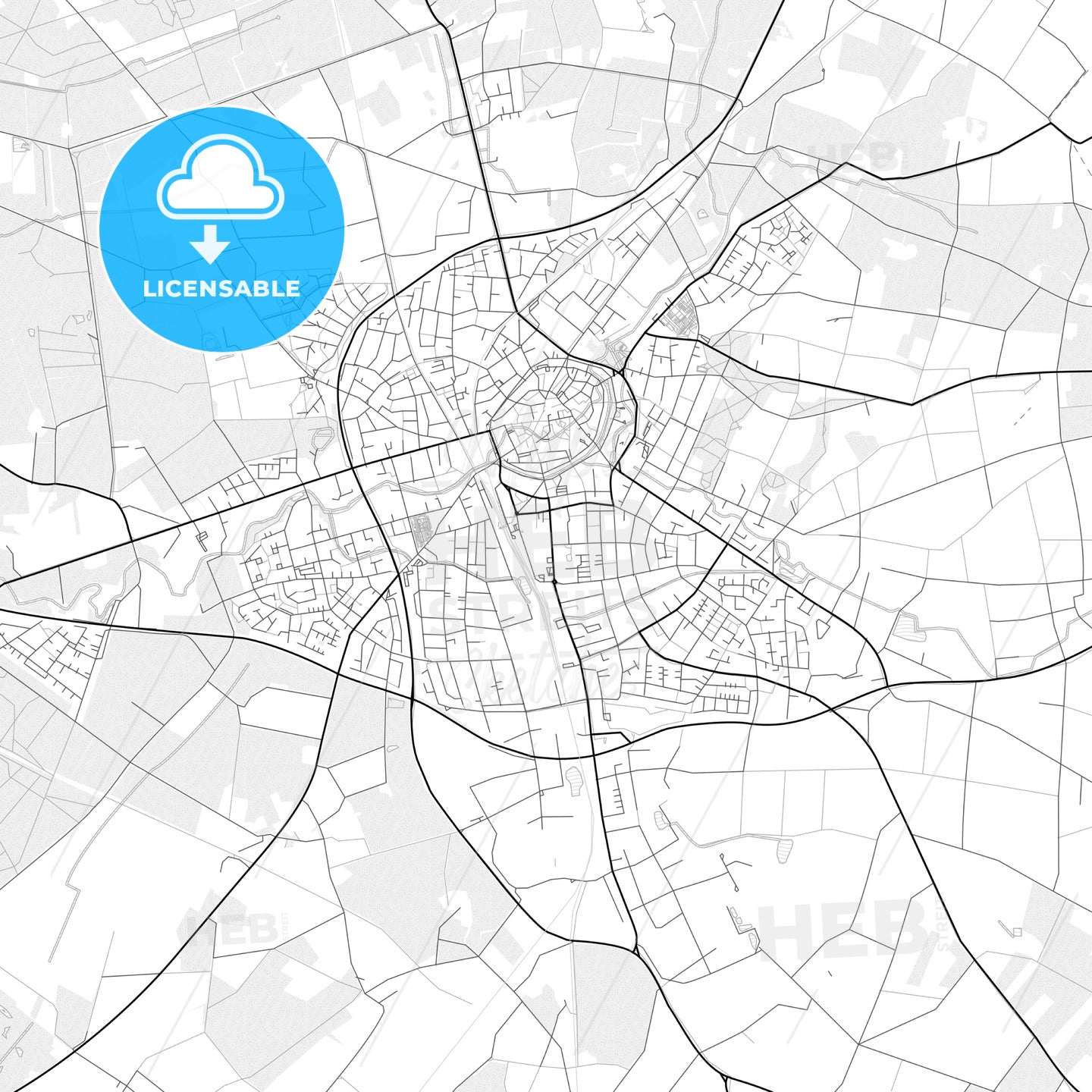 Vector PDF map of Coesfeld, Germany