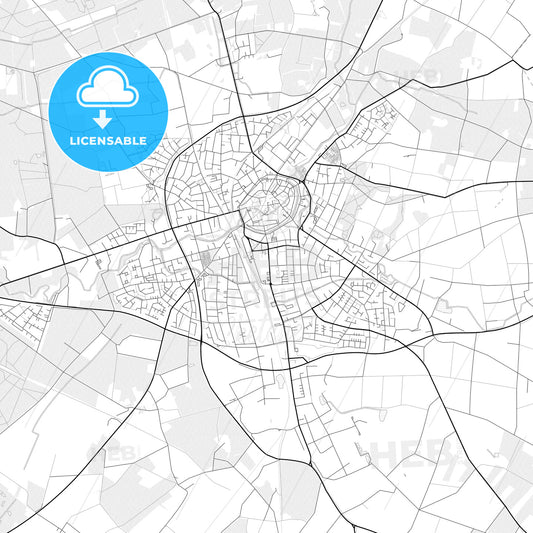 Vector PDF map of Coesfeld, Germany