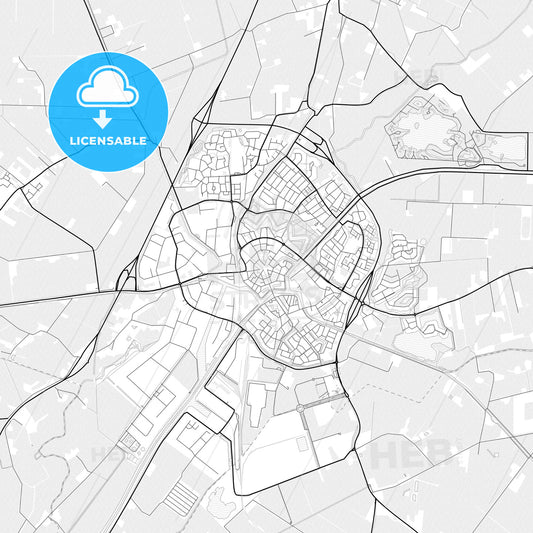 Vector PDF map of Coevorden, Netherlands