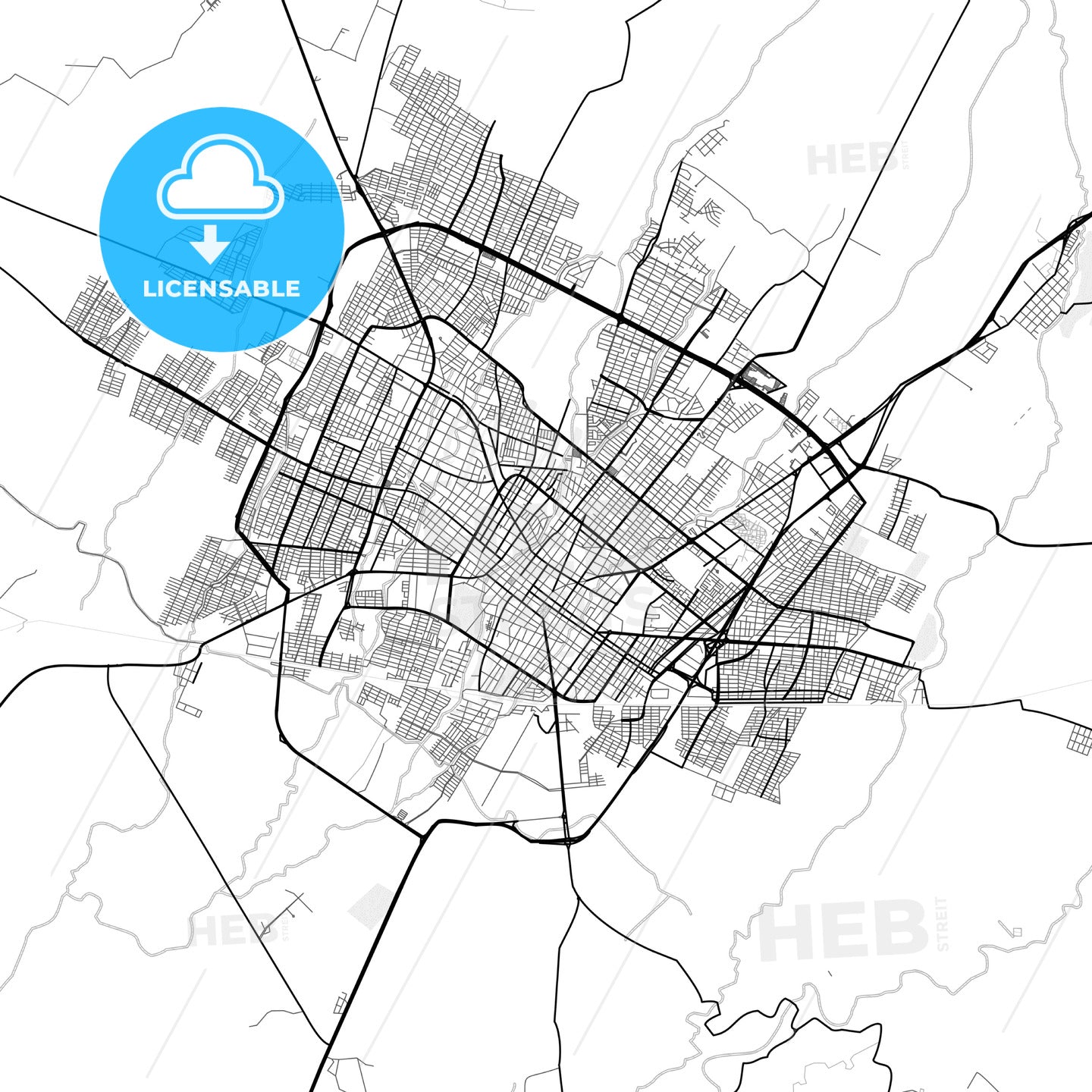 Vector PDF map of Colima, Mexico