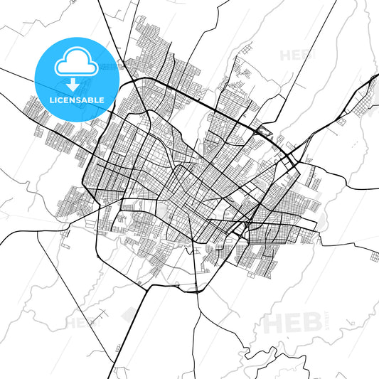 Vector PDF map of Colima, Mexico