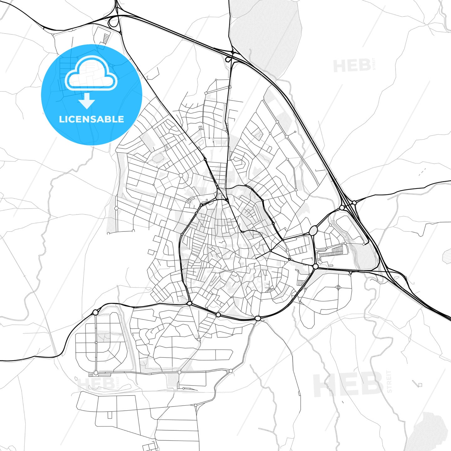 Vector PDF map of Colmenar Viejo, Spain