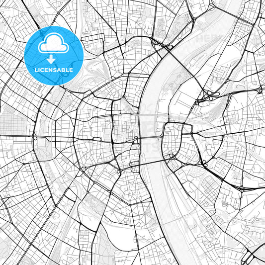 Vector PDF map of Cologne, Germany
